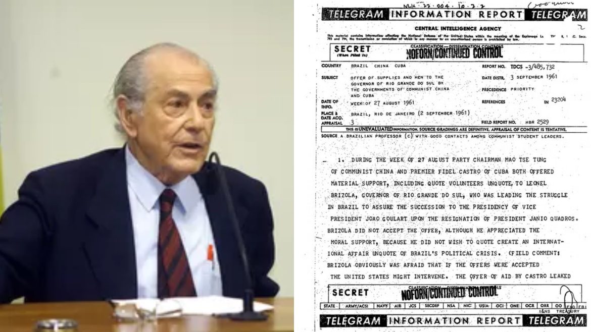fidel-castro-e-china-ofereceram-ajuda-a-brizola-durante-campanha-da-legalidade,-mostram-arquivos-secretos-divulgados-pelos-eua