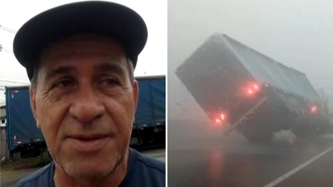 ‘nao-machuquei-nada,-foi-so-um-susto’,-diz-motorista-de-caminhao-que-tombou-com-forca-do-vento-durante-temporal-em-porto-alegre