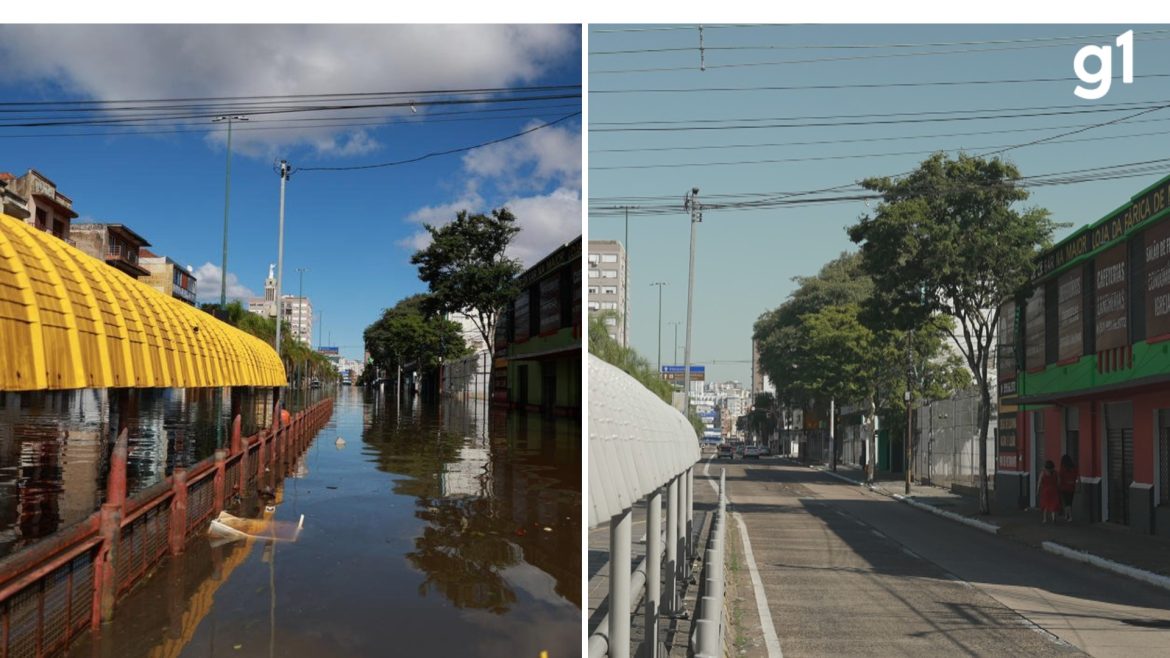 antes-e-depois:-um-ano-apos-enchente-no-rs,-veja-como-estao-lugares-atingidos-pela-inundacao