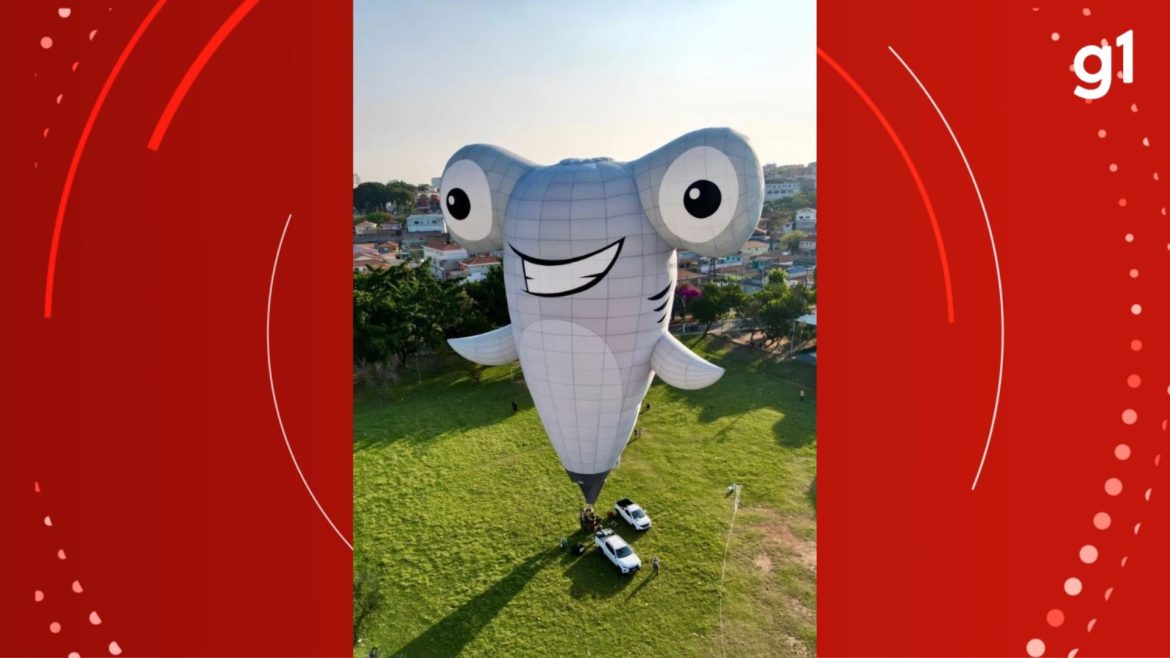 com-mais-de-100-baloes,-festival-de-balonismo-comeca-em-torres;-evento-tem-ate-inflavel-em-forma-de-tubarao-com-34-metros