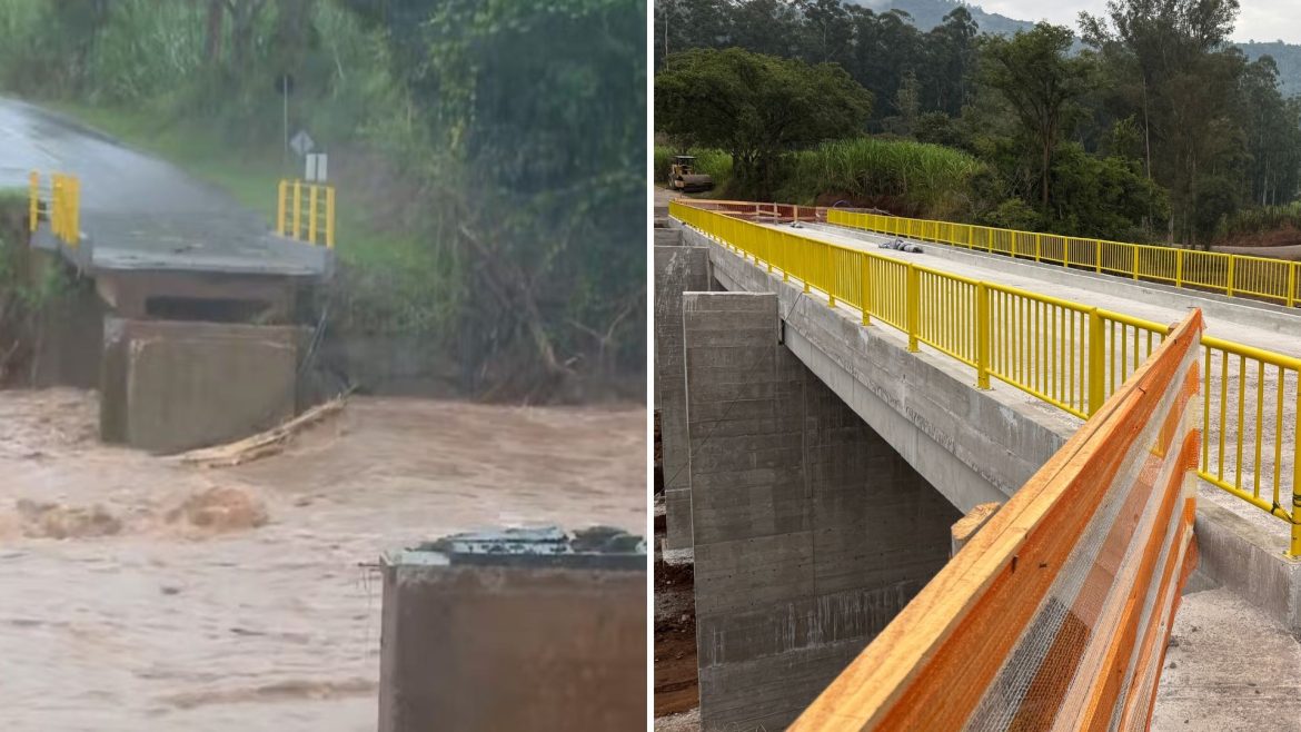 um-ano-apos-enchente-no-rs,-veja-como-esta-reconstrucao-de-ponte-arrastada-por-correnteza-enquanto-prefeita-gravava-video