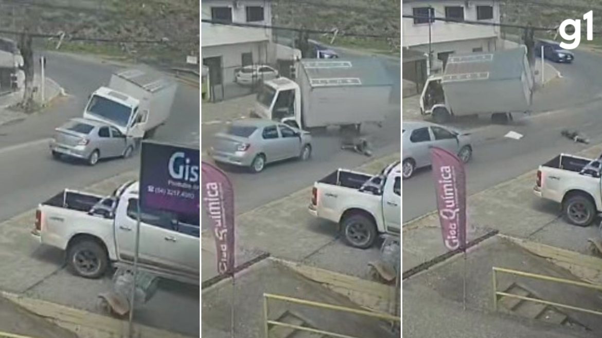 video:-motorista-e-ejetado-de-caminhao-e-fica-ferido-em-acidente-em-caxias-do-sul