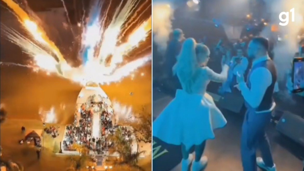 esquema-de-rifas-virtuais:-casal-de-influenciadores-preso-apos-comemorar-acordo-na-justica-com-casamento-de-luxo-e-fogos-de-artificio-e-solto