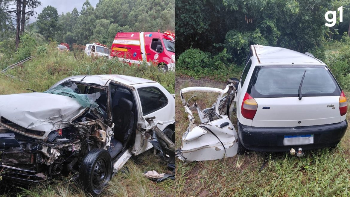 acidente-de-carro-com-caminhao-deixa-homem-com-multiplas-fraturas-na-rs-400,-dizem-bombeiros-voluntarios