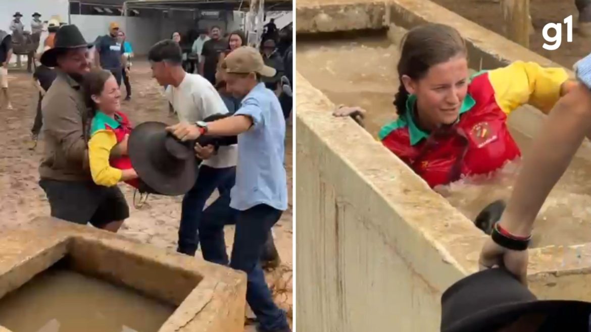 video:-lacadora-comemora-vitoria-em-rodeio-com-banho-em-cocho-de-cavalos-no-rs
