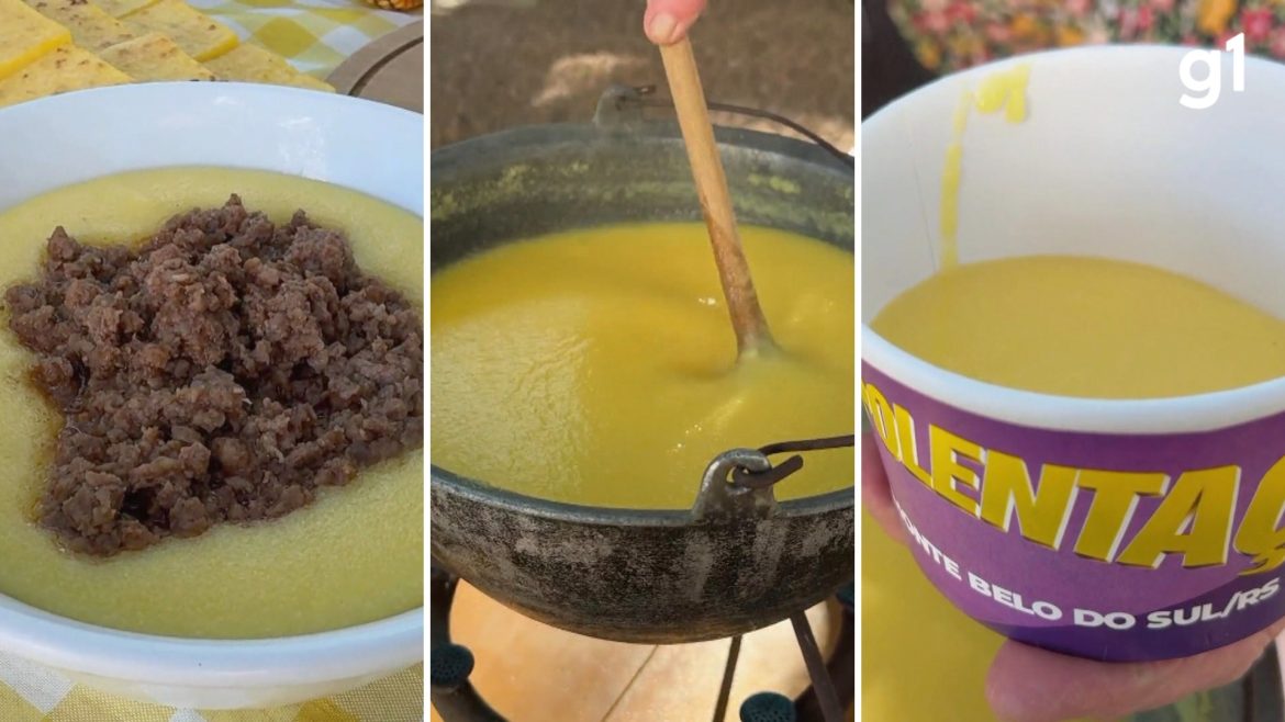 ‘polentaco’:-cidade-de-3-mil-habitantes-prepara-1,5-tonelada-de-polenta-para-festa-comunitaria-na-serra