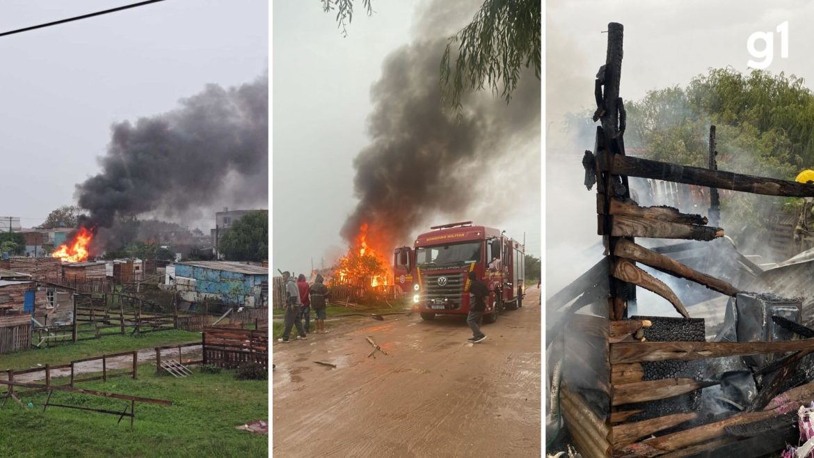 casa-pega-fogo-apos-ser-atingida-por-raio-no-rs,-dizem-bombeiros