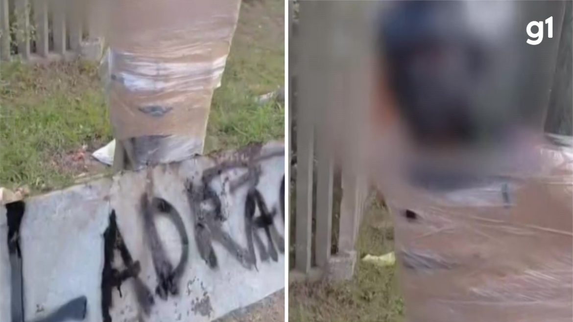 video:-homem-e-amarrado-a-poste-com-placa-de-‘ladrao’-no-rs-e-policia-investiga-crime-de-tortura