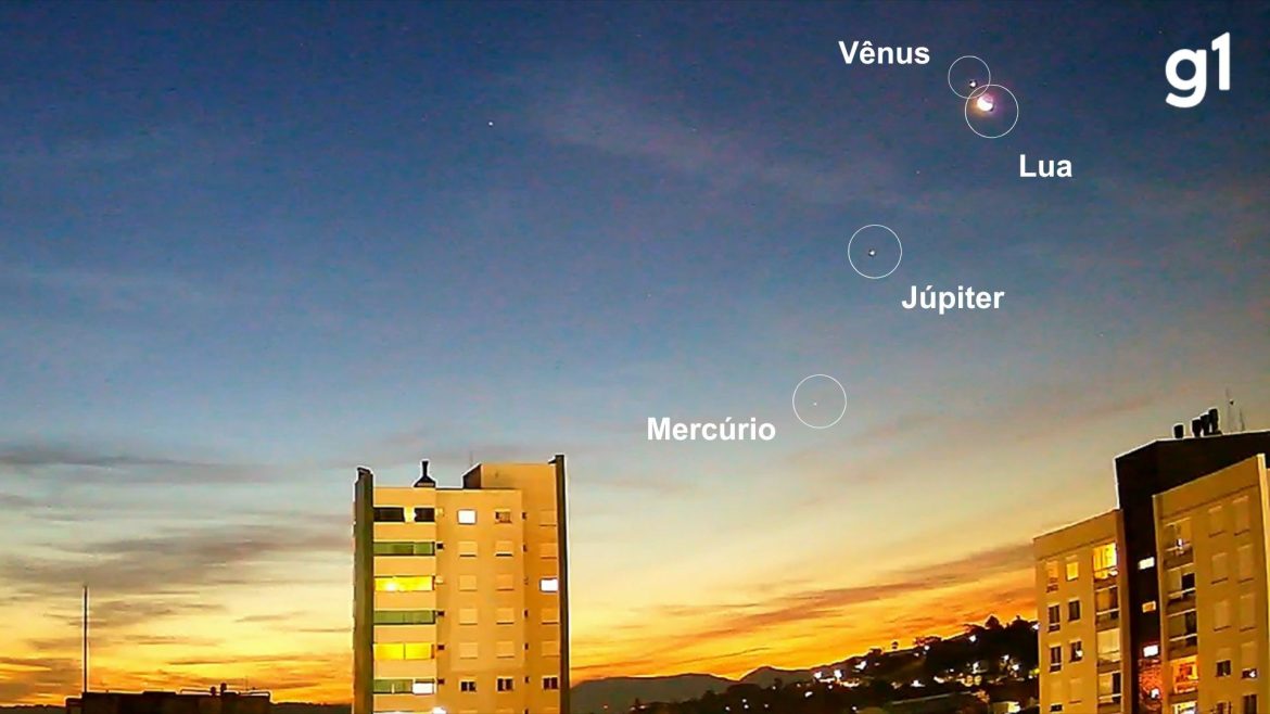 observatorio-de-taquara-registra-alinhamento-de-venus,-lua,-jupiter-e-mercurio-no-ceu-do-rs