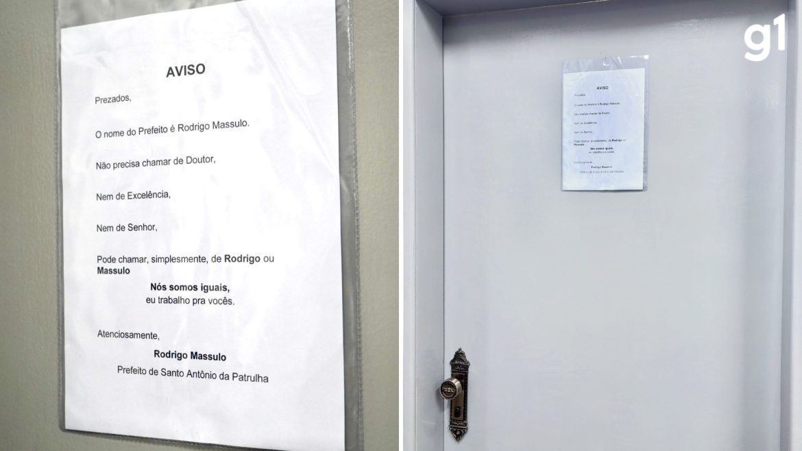 nem-doutor-nem-excelencia:-prefeito-viraliza-com-aviso-na-porta-do-gabinete-no-rs:-‘eu-trabalho-pra-voces’